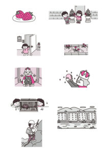 教科書ワーク小学校国語１年　学校図書版　漢字練習ノートイラスト