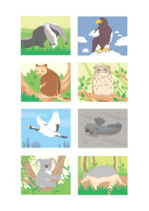 滅びゆく動物図鑑　1 棲む場所を追われる動物たちイラスト