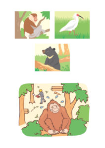 滅びゆく動物図鑑　1 棲む場所を追われる動物たちイラスト