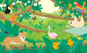 いないいないばあっ！7・8月号 ジャングルたんけんたい　背景イラスト