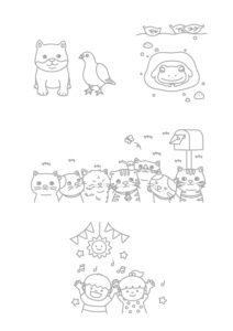 しょしゃれんしゅうちょう1下　塗り絵イラスト