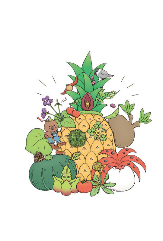 ほんとうはびっくりな植物図鑑カバーイラスト ページ抜粋