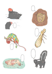 おもしろい！進化のふしぎ ざんねんないきもの事典 本文いきものイラスト ページ抜粋
