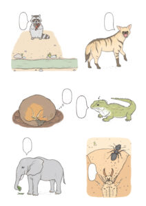 おもしろい！進化のふしぎ ざんねんないきもの事典 本文いきものイラスト ページ抜粋