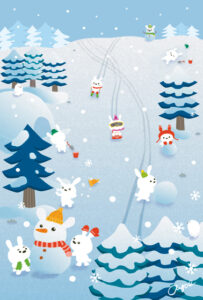 ポストカード ふゆうさぎ