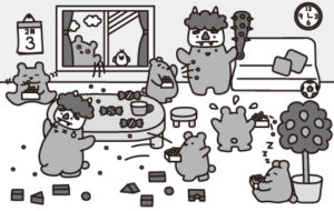 家族で遊ぼう 点つなぎひろば2015年2月号間違い探しイラスト