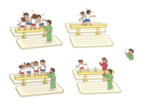 子どもの体力・運動能力がアップする体つくり運動＆トレ・ゲーム集低学年イラスト ページ抜粋