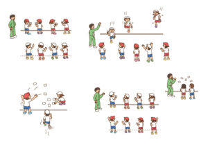子どもの体力・運動能力がアップする体つくり運動＆トレ・ゲーム集低学年イラスト ページ抜粋
